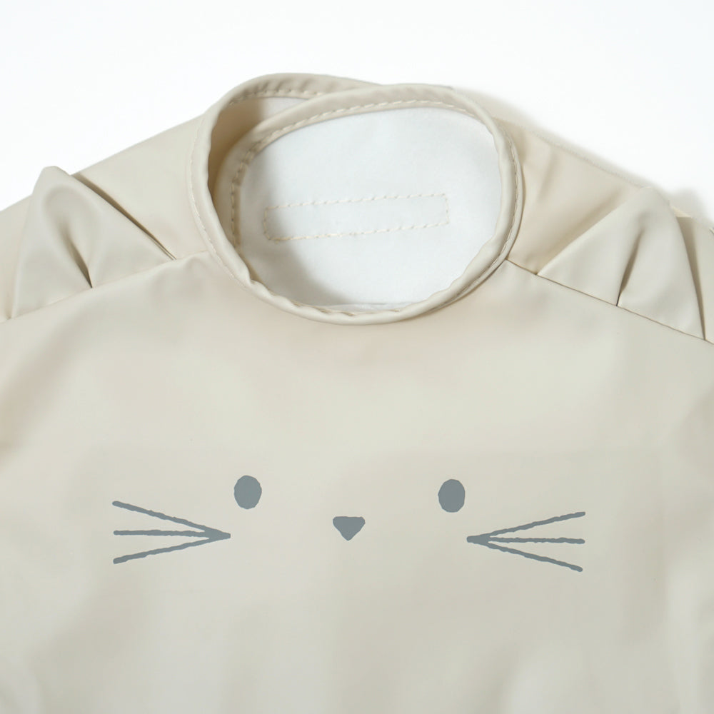 お食事ポーチロン 袖なし ねこアイボリー