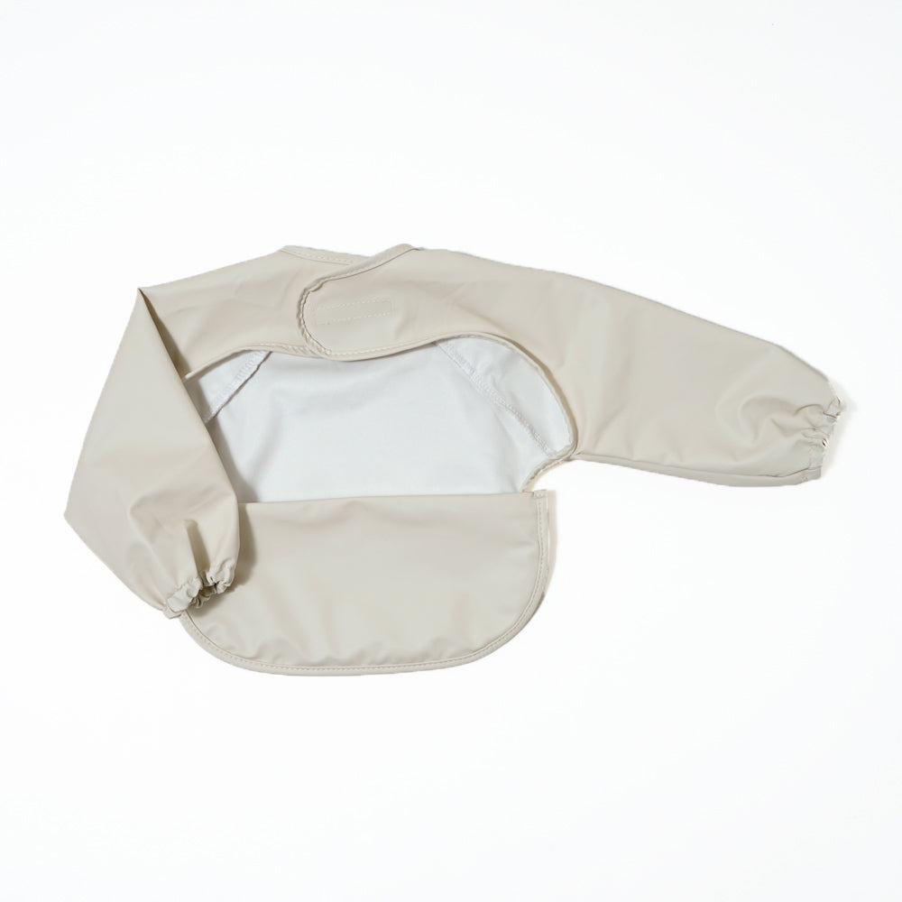 お食事ポーチロン 長袖 ねこアイボリー