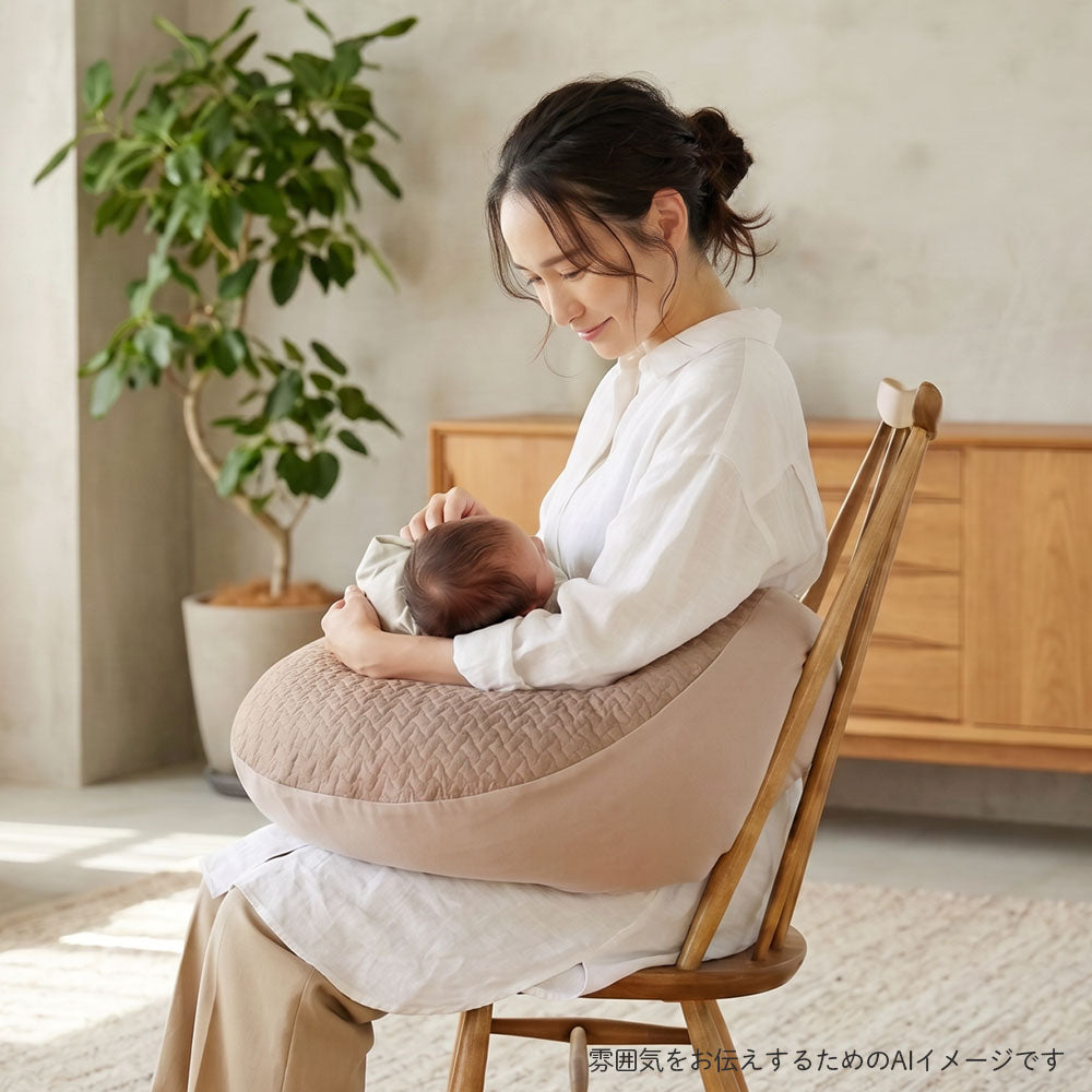 Pitatto Fit Cushion Long 授乳クッション カバー＆中しんセット　イブル　モカ ◆