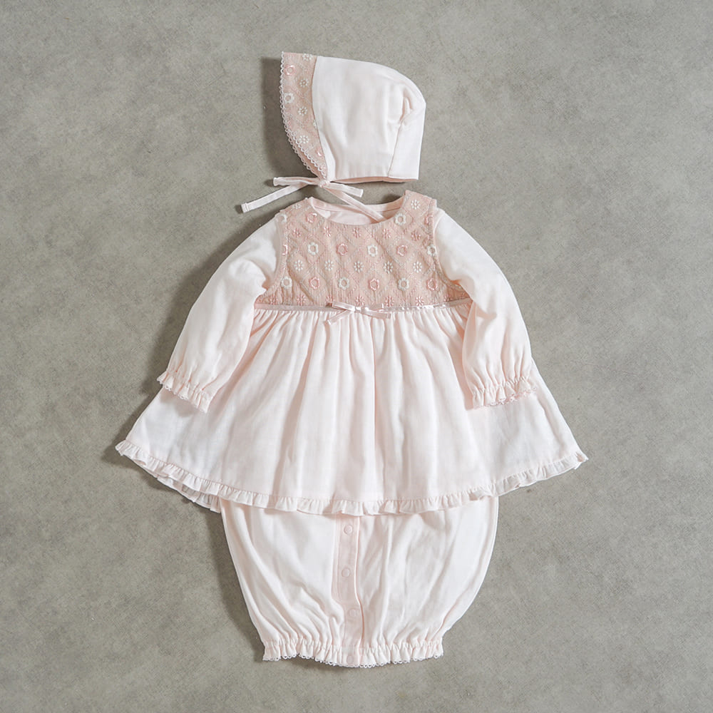 fleurエプロンセレモニードレスセット ピンク 50-70cm