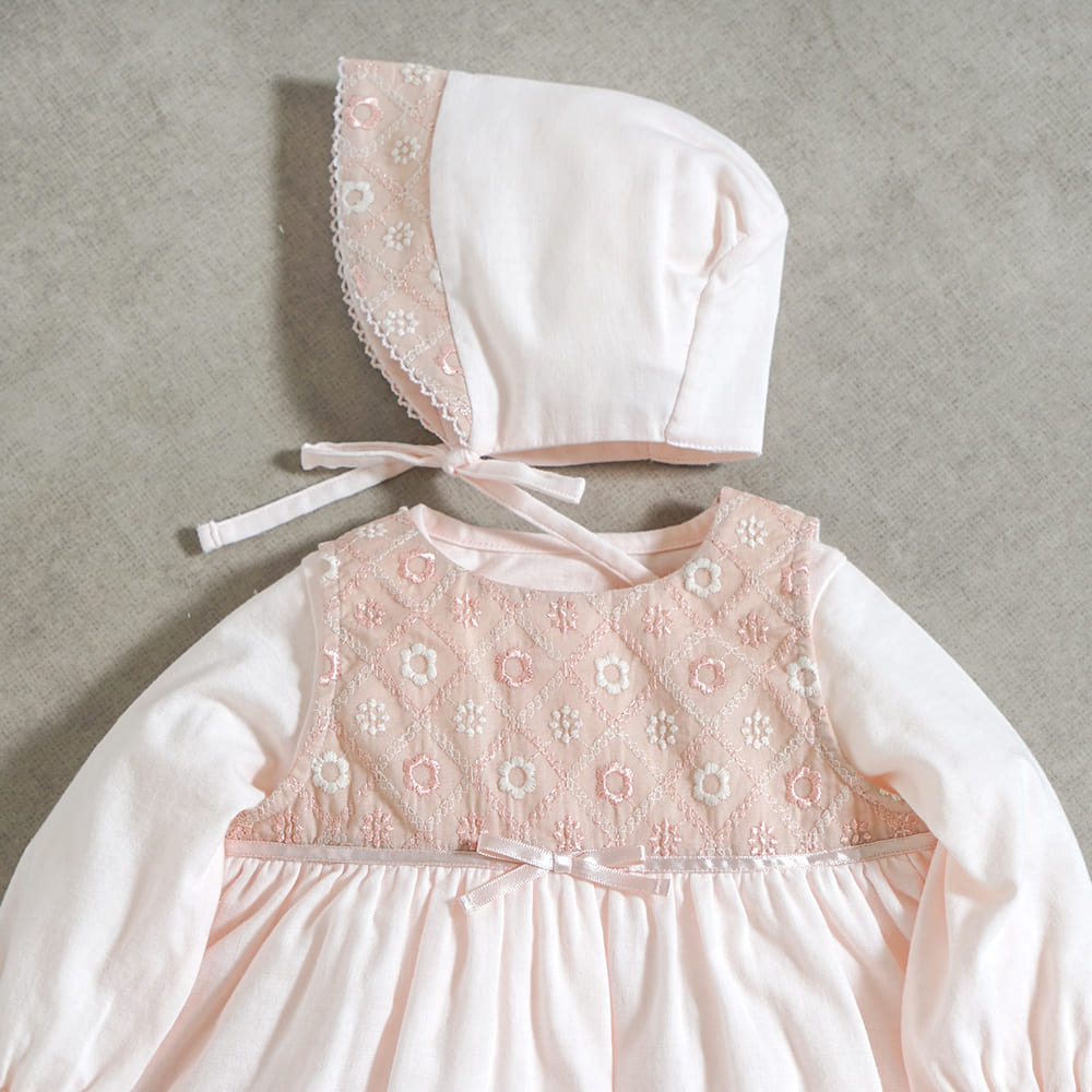 fleurエプロンセレモニードレスセット ピンク 50-70cm