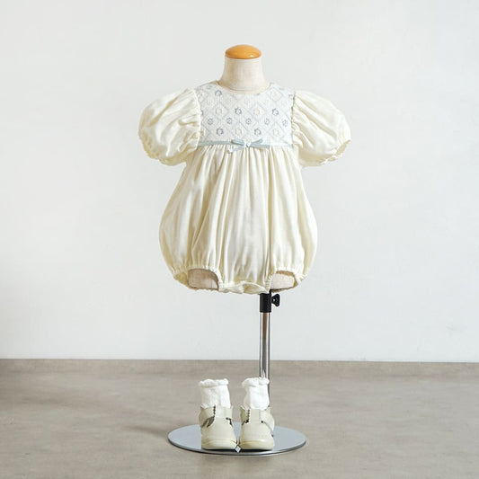 fleurバルーンロンパース ホワイト 70・80cm