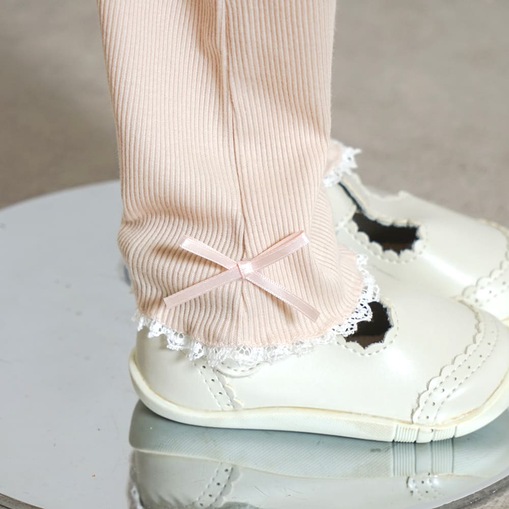 リボンレースレギンス ピンク 80・90・100・110cm