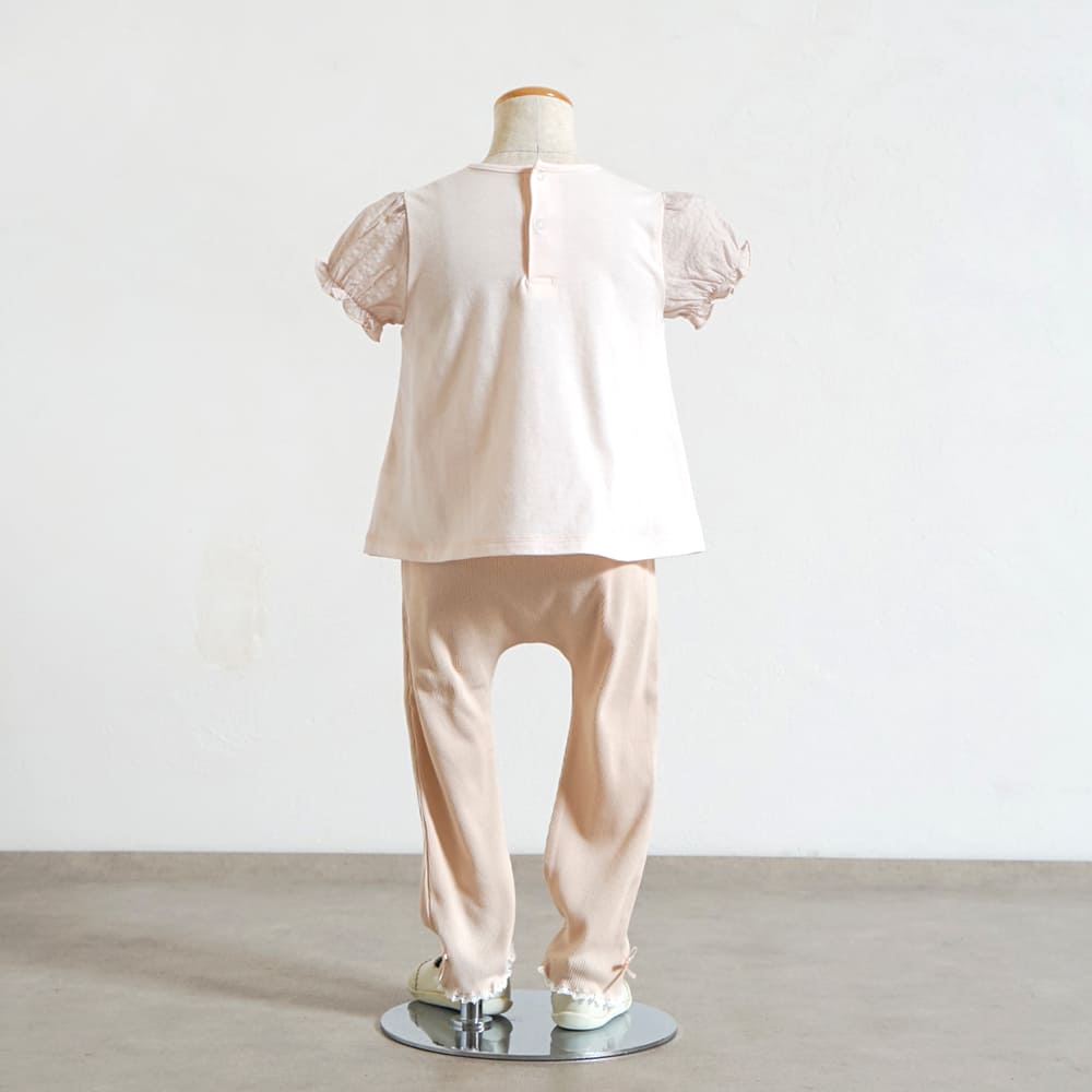 リボンレースレギンス ピンク 80・90・100・110cm