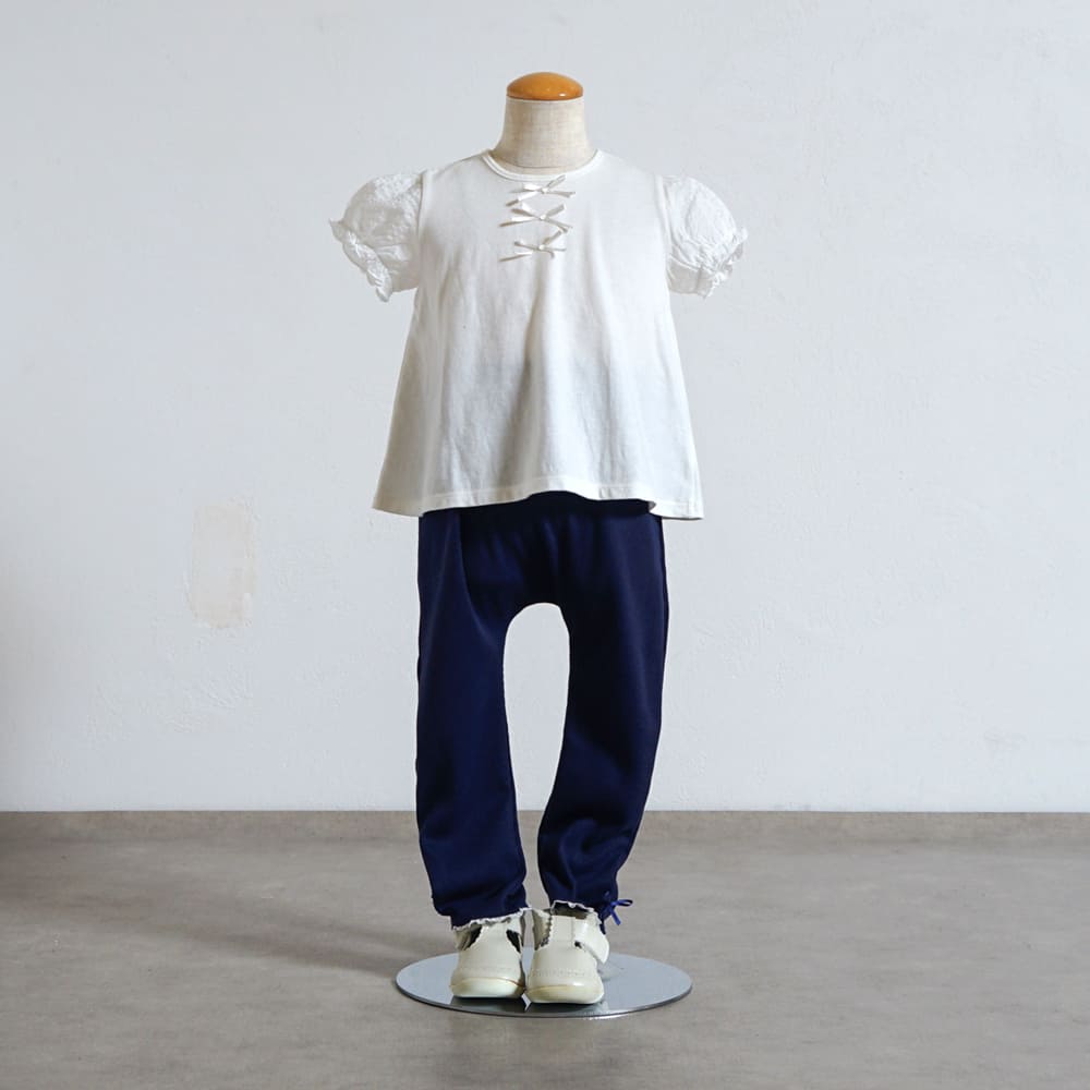 リボンレースレギンス ネイビー 80・90・100・110cm