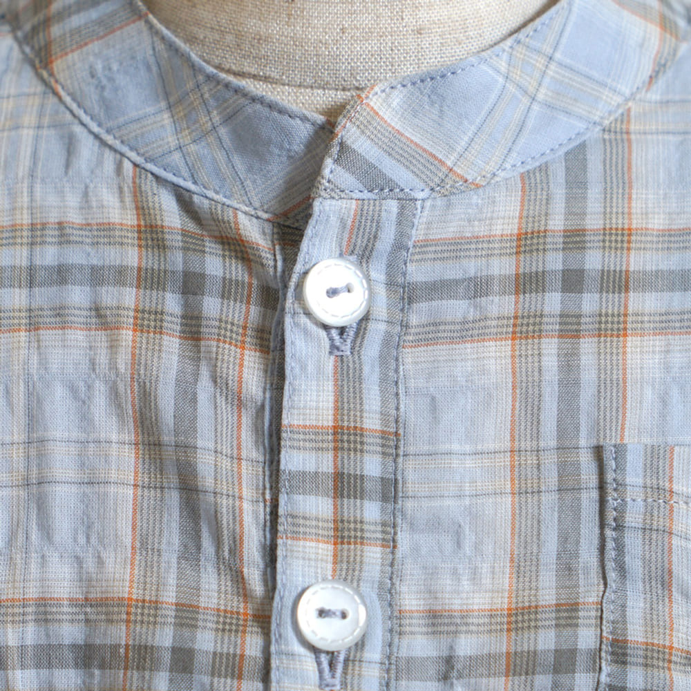 木馬チェックシャツ ライトブルー 80・90・100・110cm
