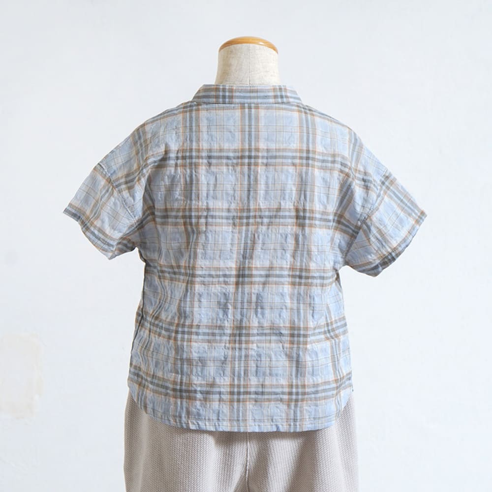 木馬チェックシャツ ライトブルー 80・90・100・110cm