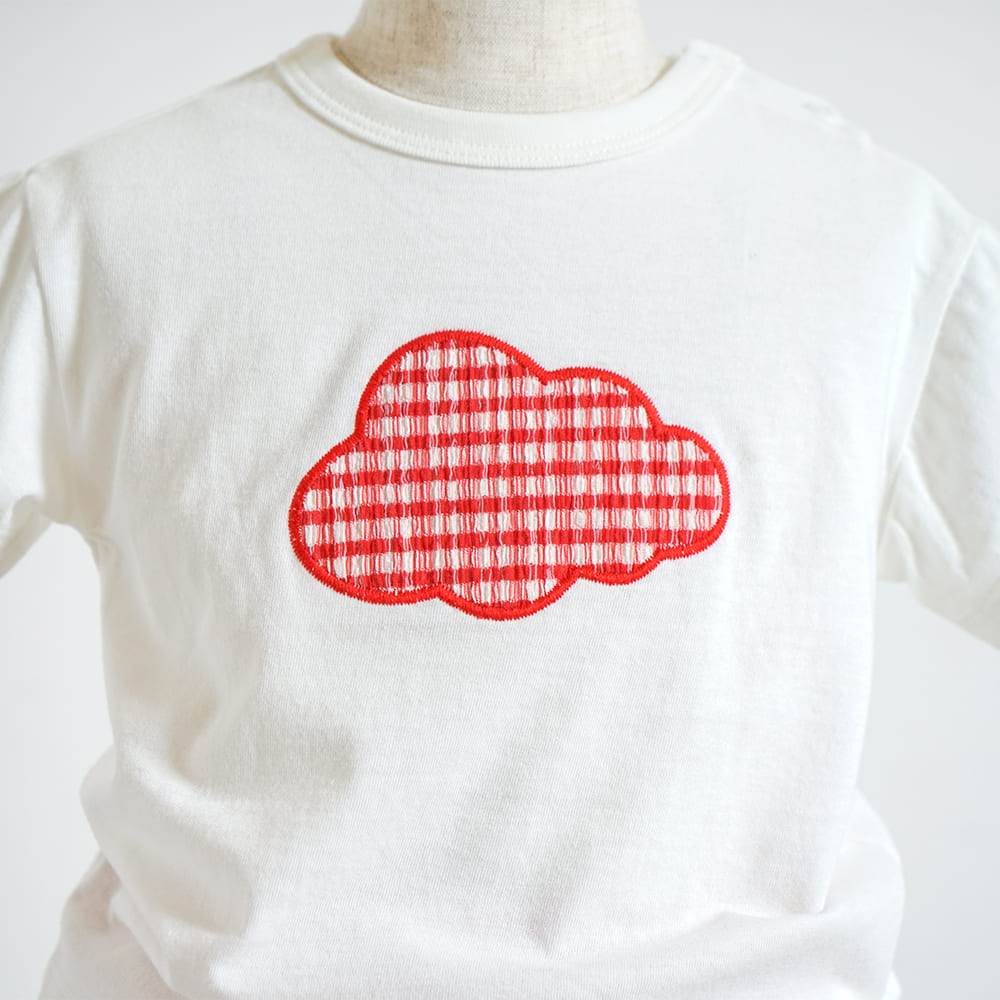 ギンガムチェックcloudTシャツ レッド 80・90・100・110cm
