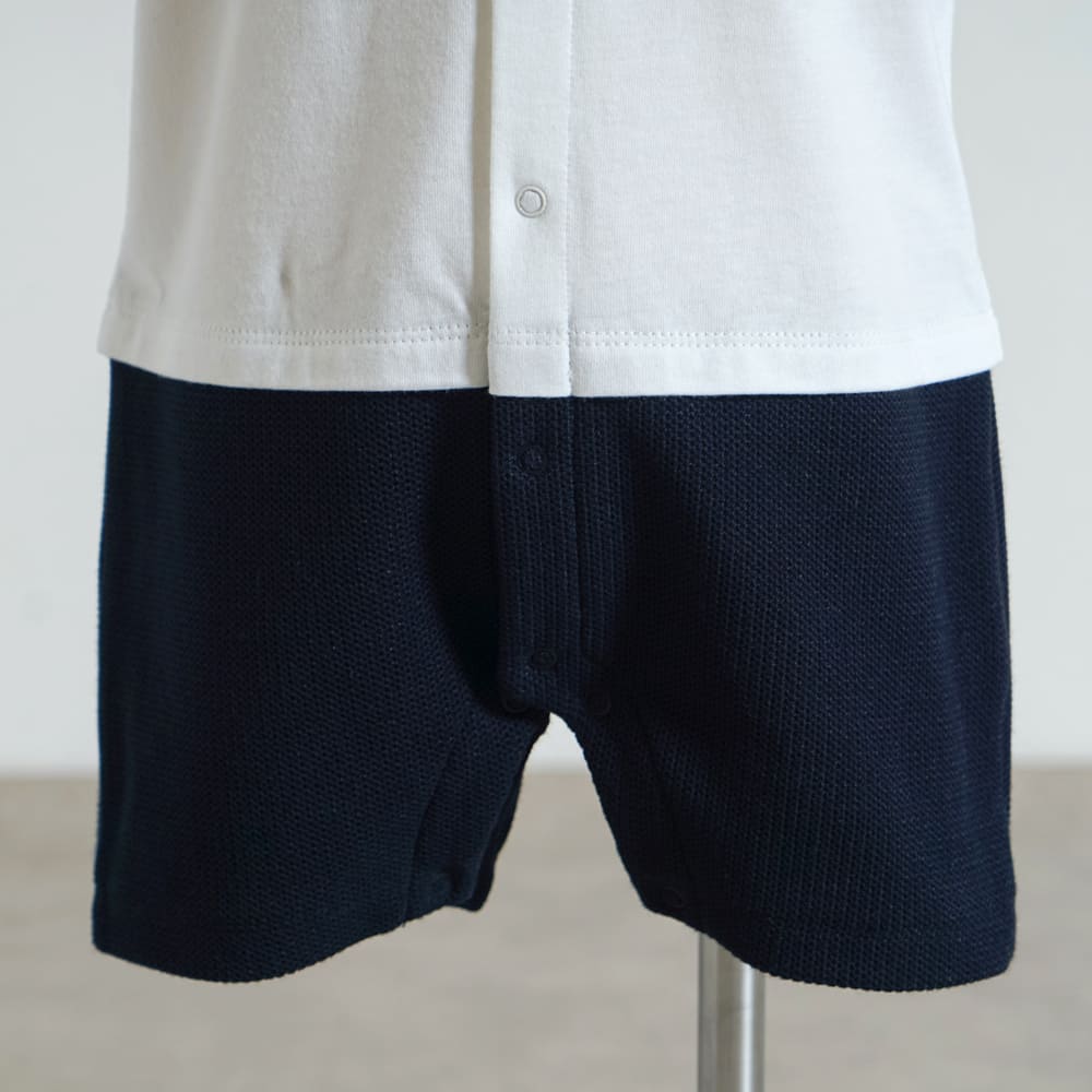 セーラー配色 ロンパース ホワイト 70・80cm