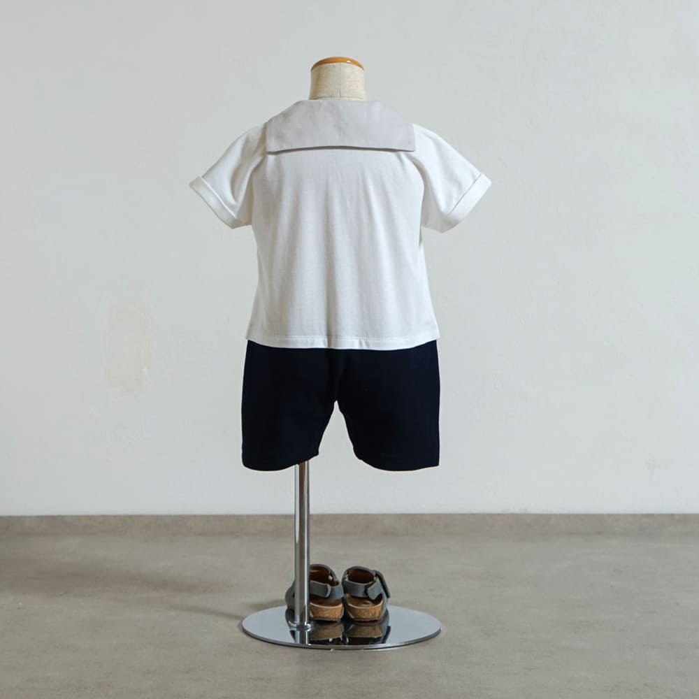 セーラー配色 ロンパース ホワイト 70・80cm