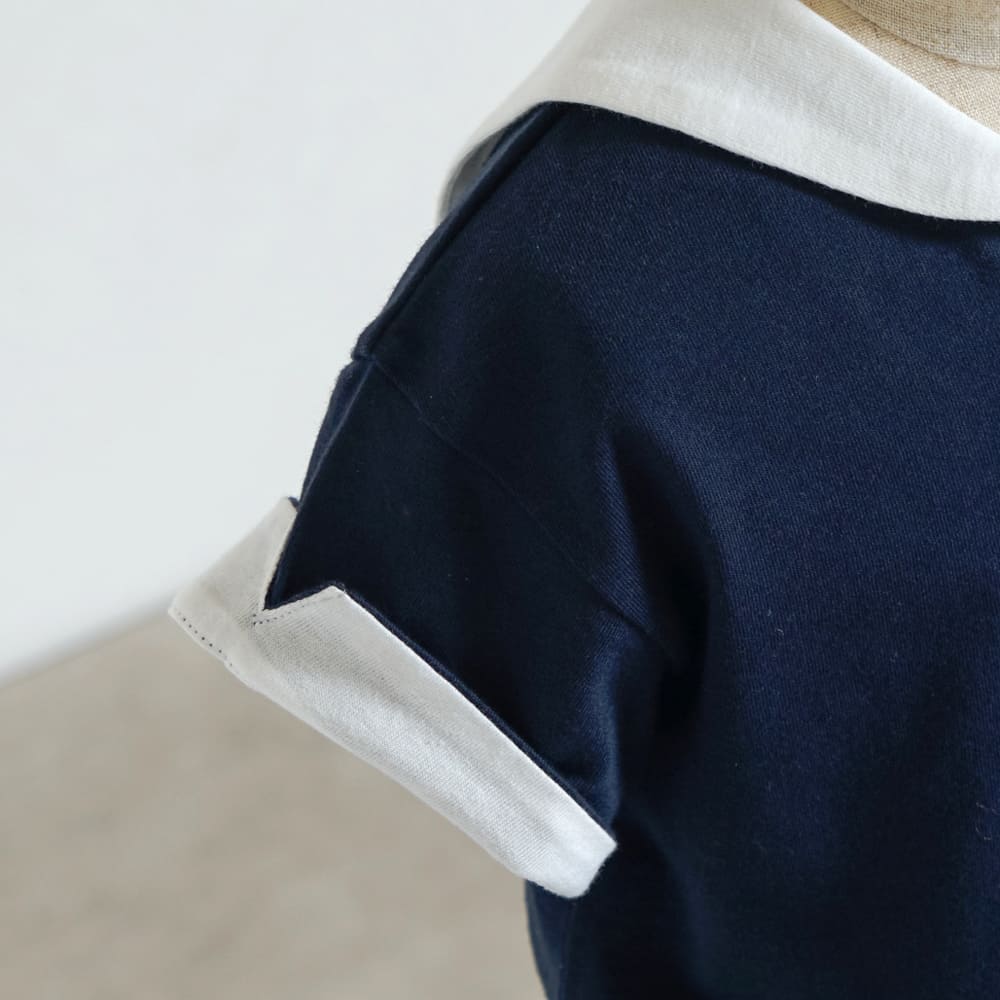 セーラー配色 Tシャツ ネイビー 80・90・100・110cm