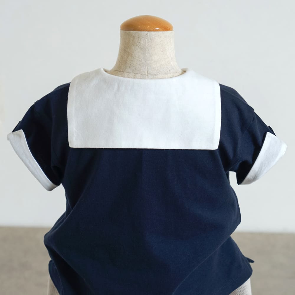 セーラー配色 Tシャツ ネイビー 80・90・100・110cm