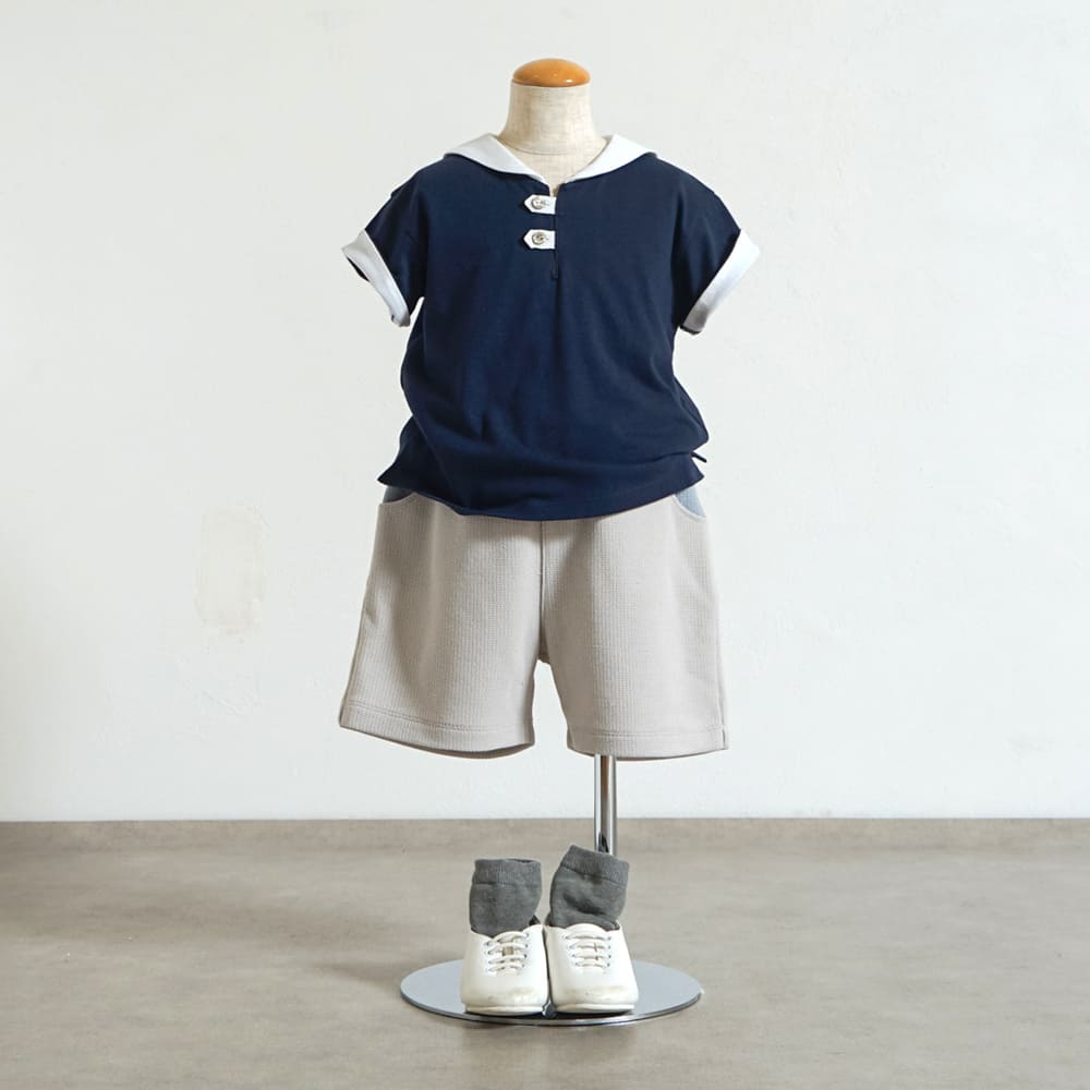 セーラー配色 Tシャツ ネイビー 80・90・100・110cm