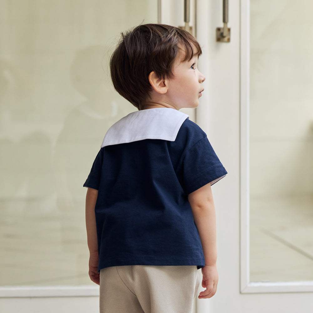 セーラー配色 Tシャツ ネイビー 80・90・100・110cm