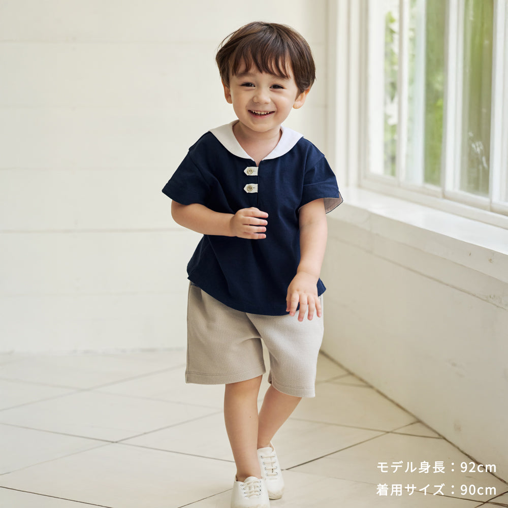 セーラー配色 Tシャツ ネイビー 80・90・100・110cm