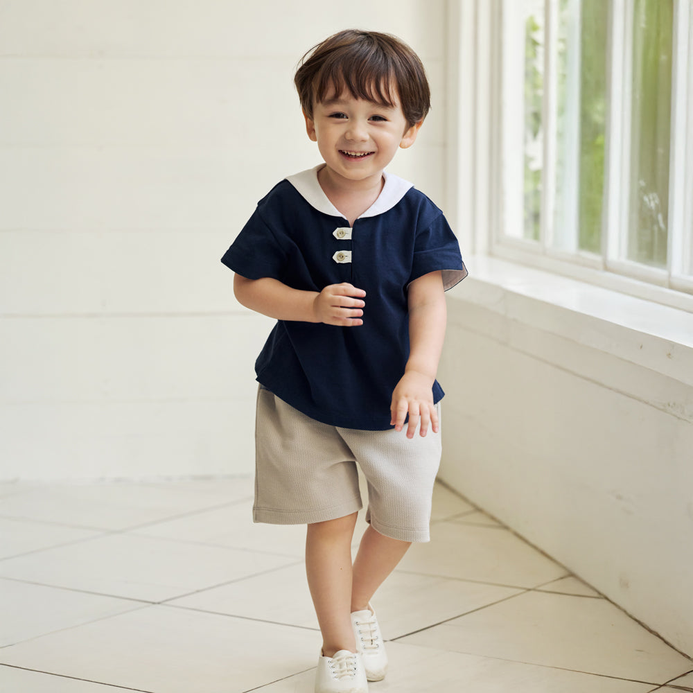 セーラー配色 Tシャツ ネイビー 80・90・100・110cm