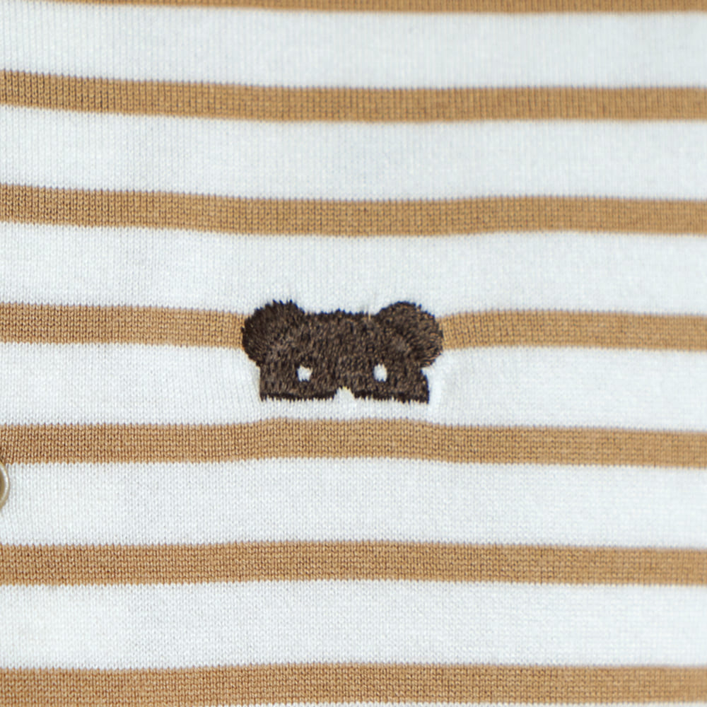 ベアマスクボーダーロンパース モカ 70・80cm