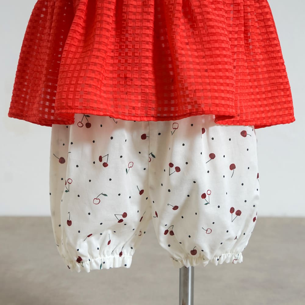 cherryキャミセットアップ レッド 70-80・80-90cm