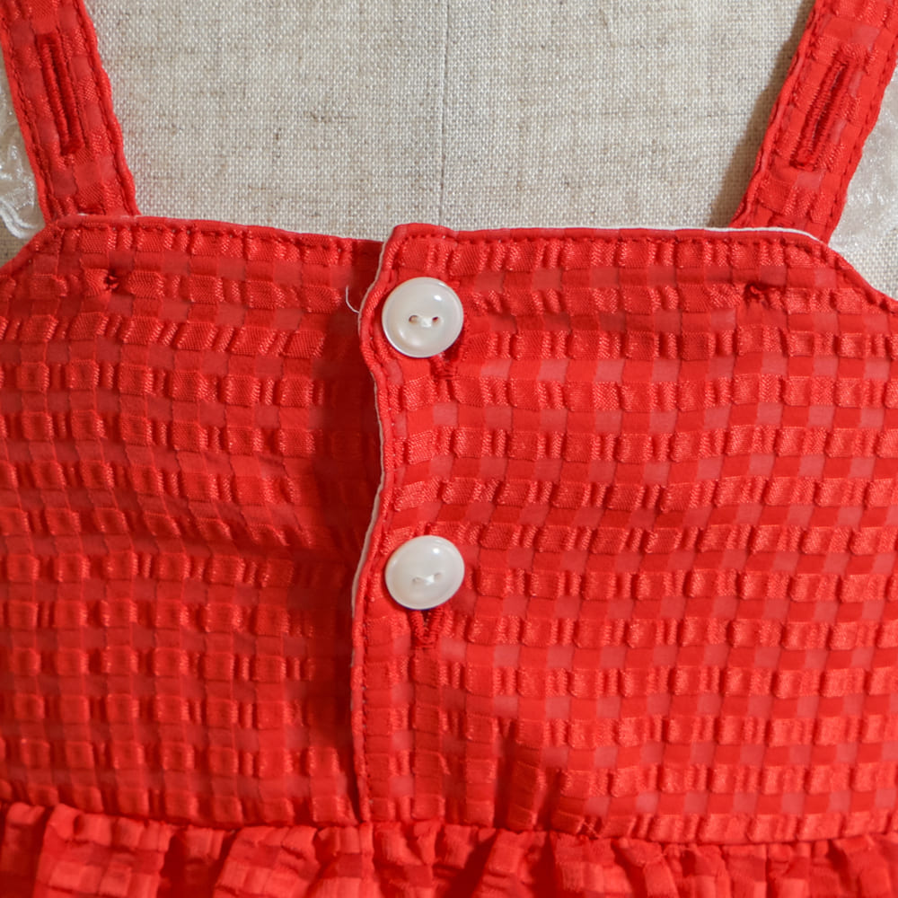 cherryキャミセットアップ レッド 70-80・80-90cm