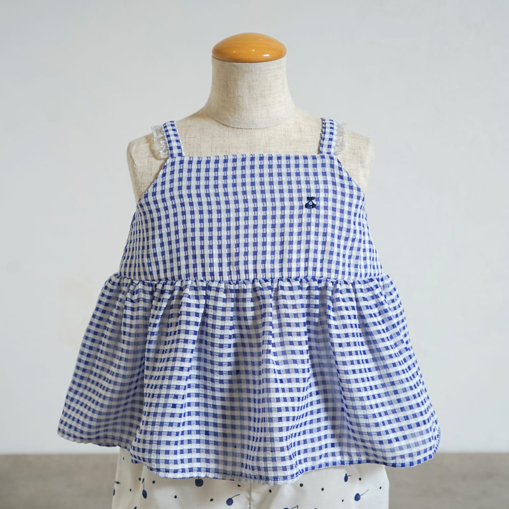 cherryキャミセットアップ ブルー 70-80・80-90cm