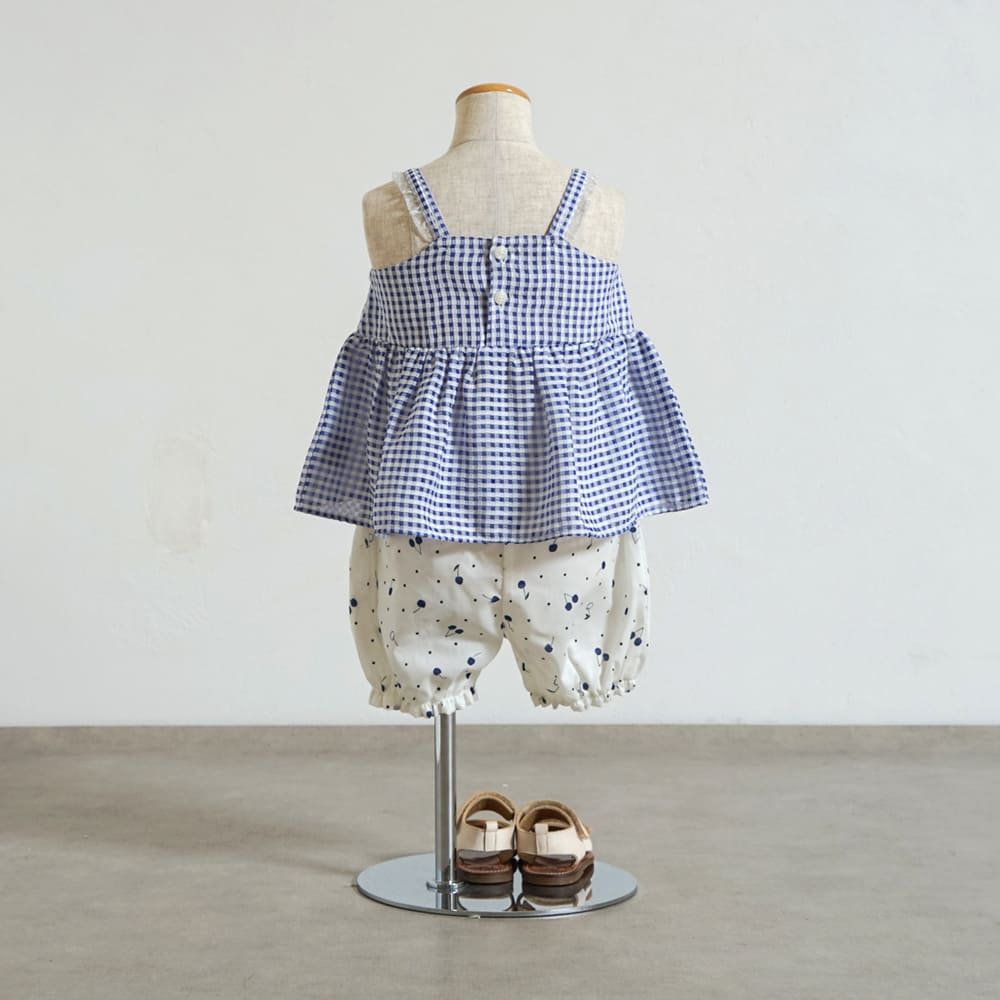 cherryキャミセットアップ ブルー 70-80・80-90cm