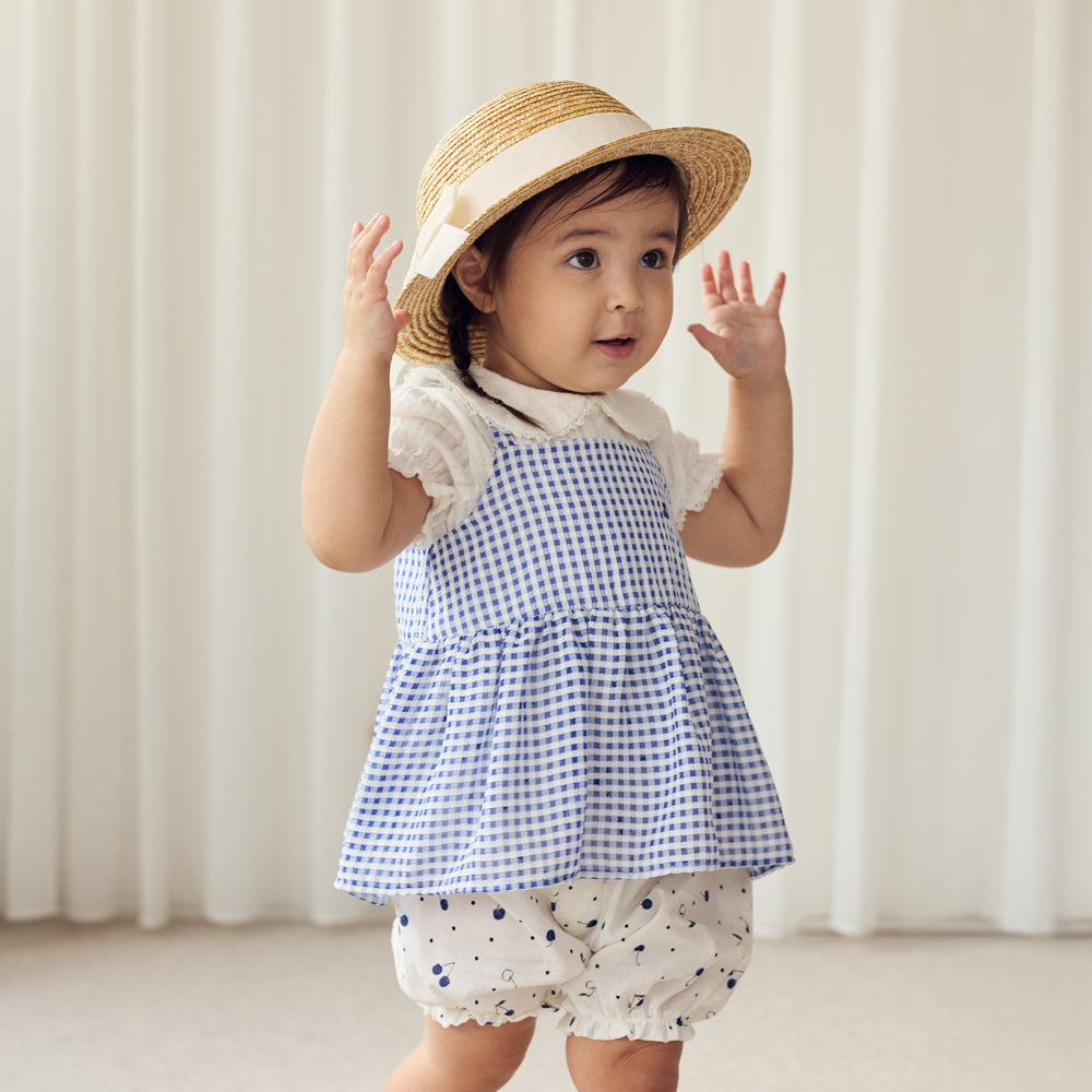 リボンむぎわら帽子 ホワイト 頭回り約44-48・48-52cm