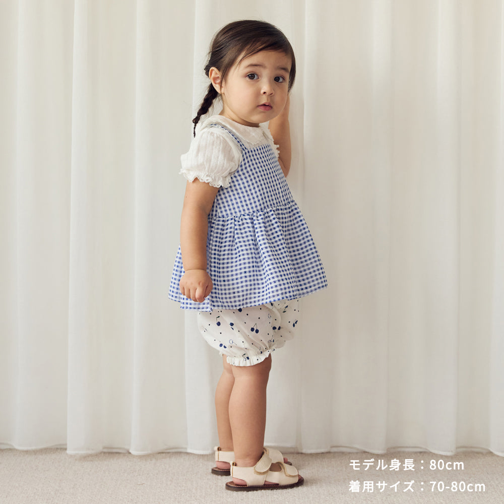 cherryキャミセットアップ ブルー 70-80・80-90cm