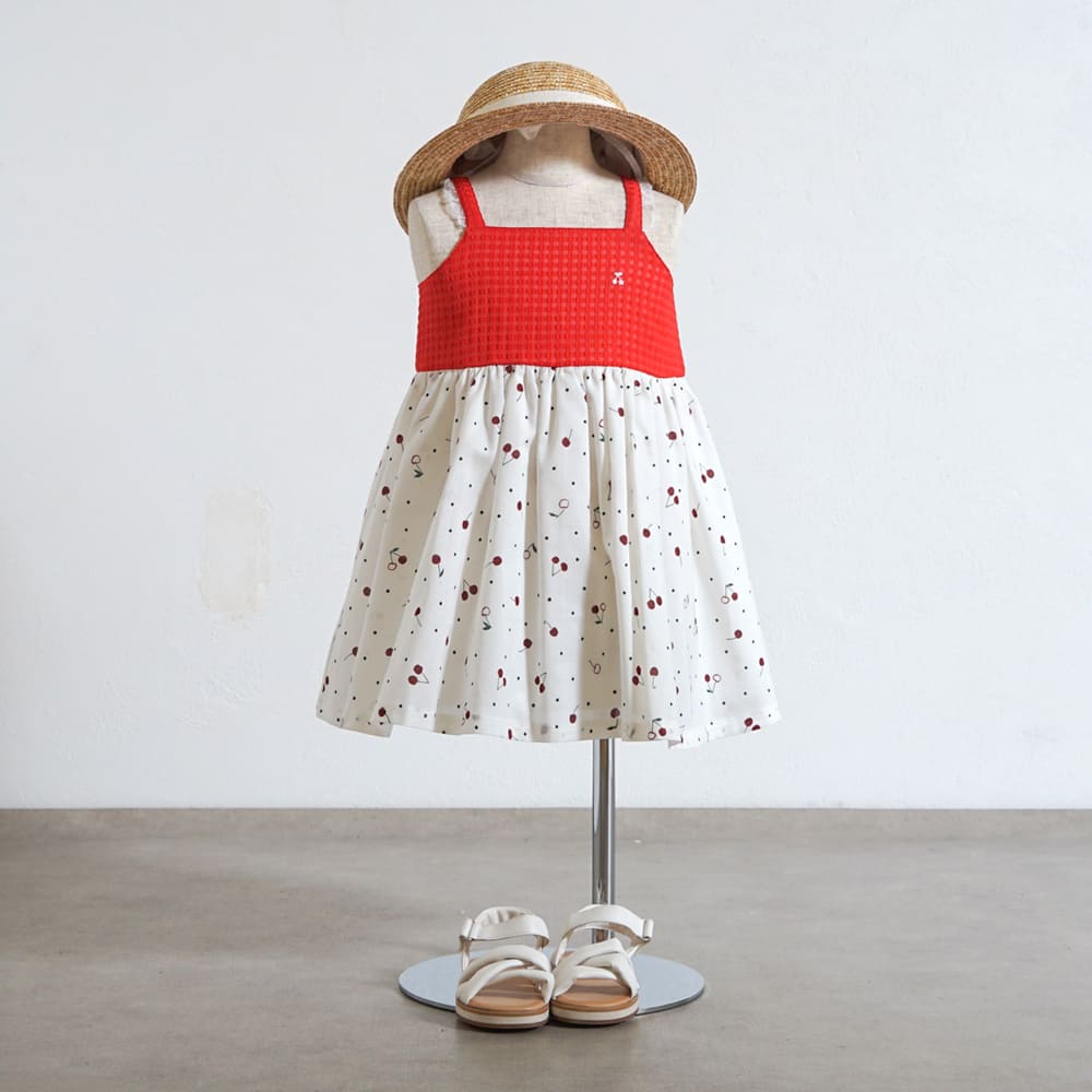 cherryキャミドレス レッド 70-80・80-90・90-100・100-110cm