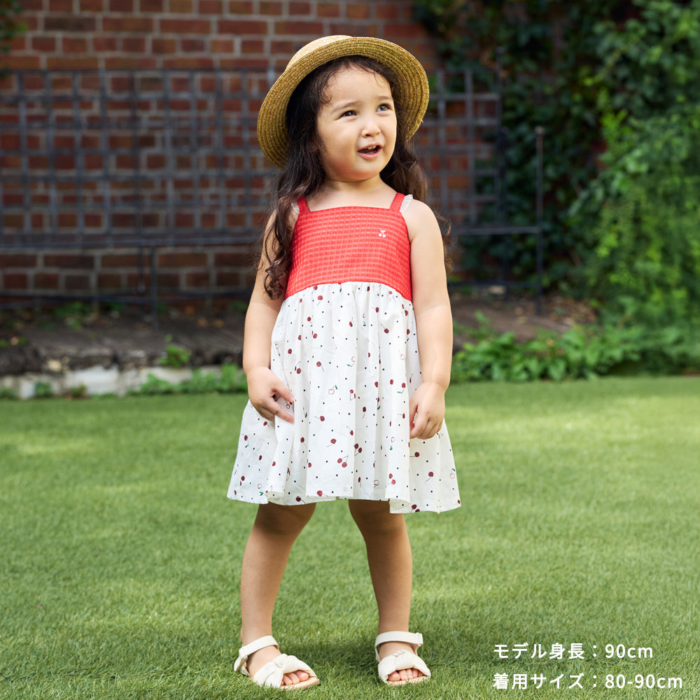 cherryキャミドレス レッド 70-80・80-90・90-100・100-110cm