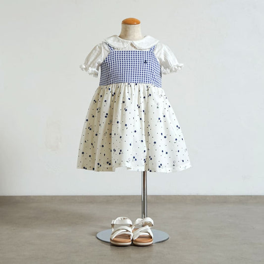 cherryキャミドレス ブルー 70-80・80-90・90-100・100-110cm