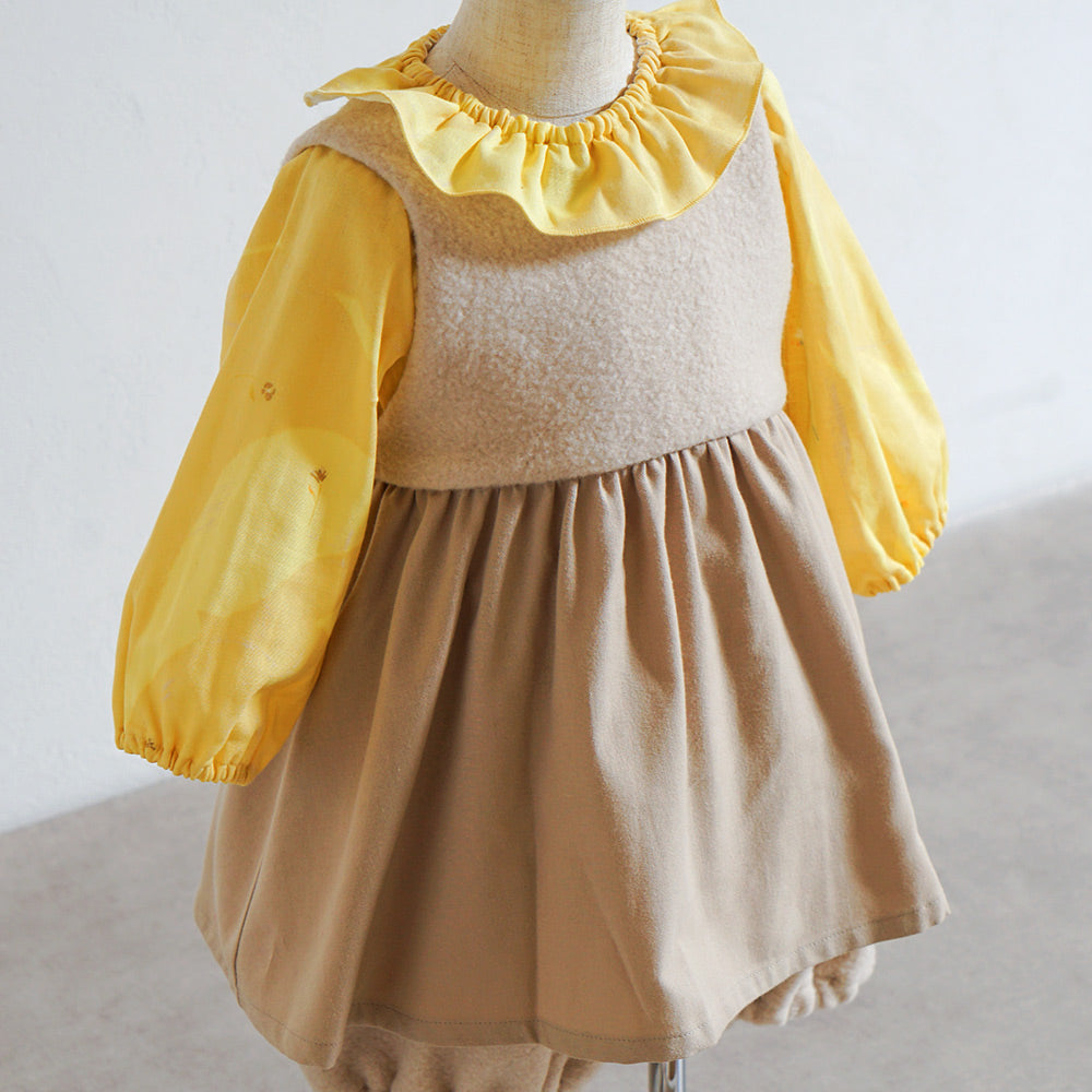 ボアエプロン ベージュ 70-90 ・80-100cm