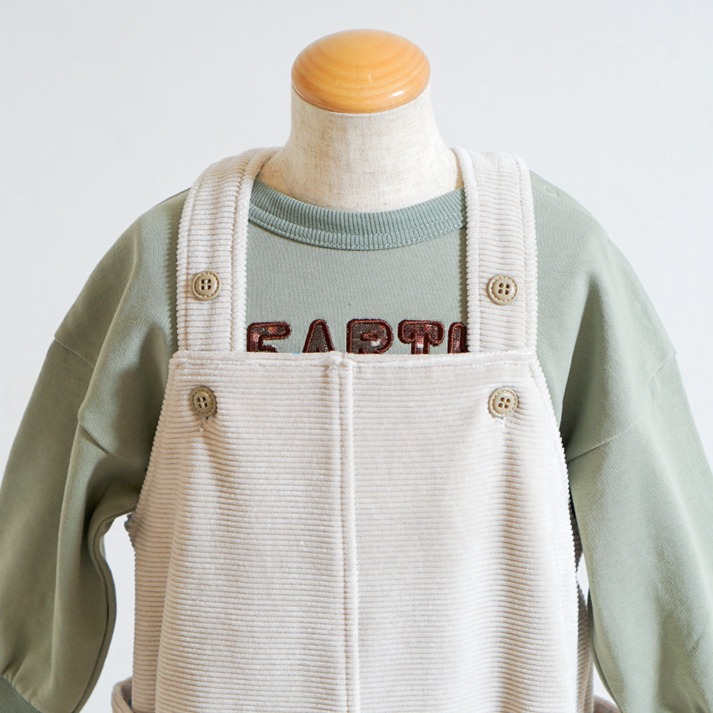 ハーフサロペットパンツ ライトグレー 70-80・80-90・90-100cm