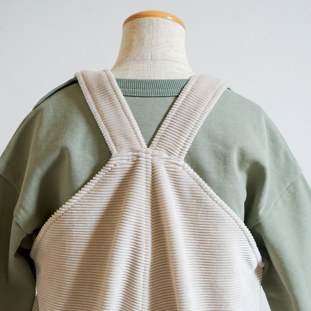 ハーフサロペットパンツ ライトグレー 70-80・80-90・90-100cm