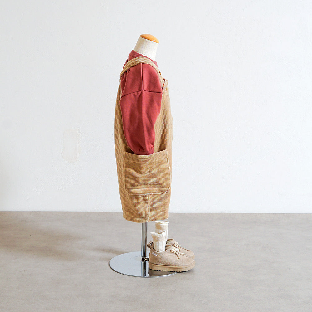 ハーフサロペットパンツ ベージュ 70-80・80-90・90-100cm