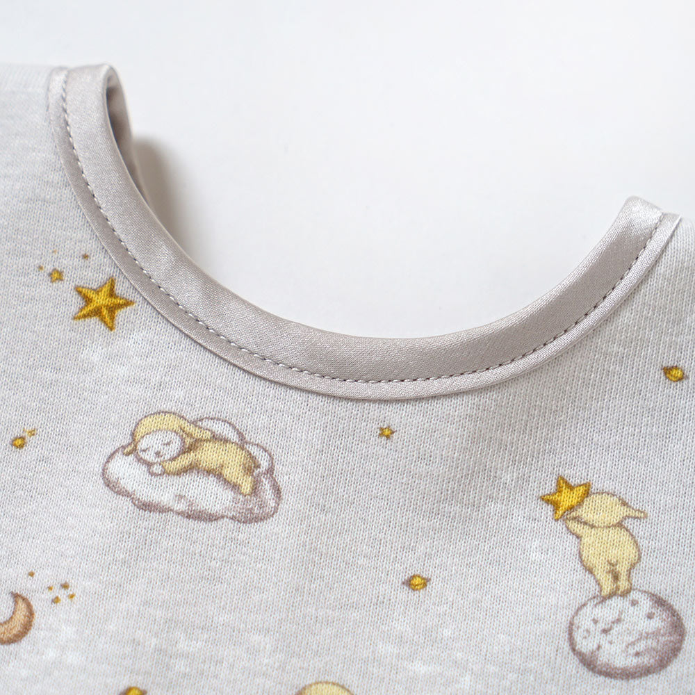 &Star 刺繍スタイ ライトグレー
