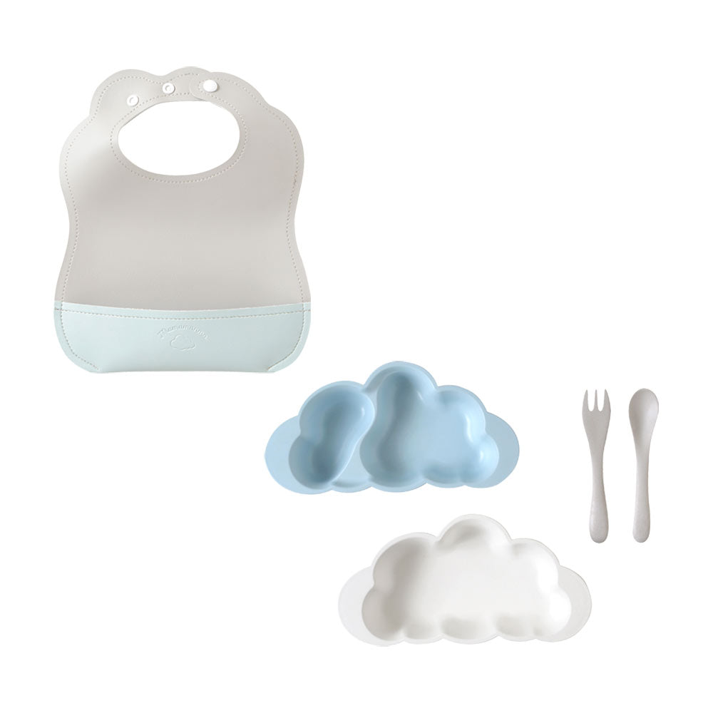 mamamanma(マママンマ)＆マロービブ　お食事2点セット　ブルー