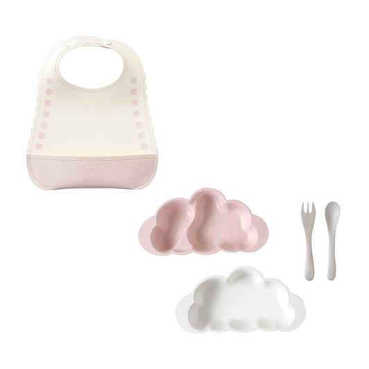 mamamanma(マママンマ)＆マロービブ　お食事2点セット　ピンク