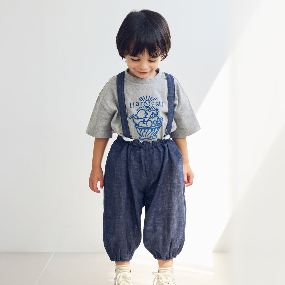 HarvestプリントTシャツ 杢グレー80・90・100cm