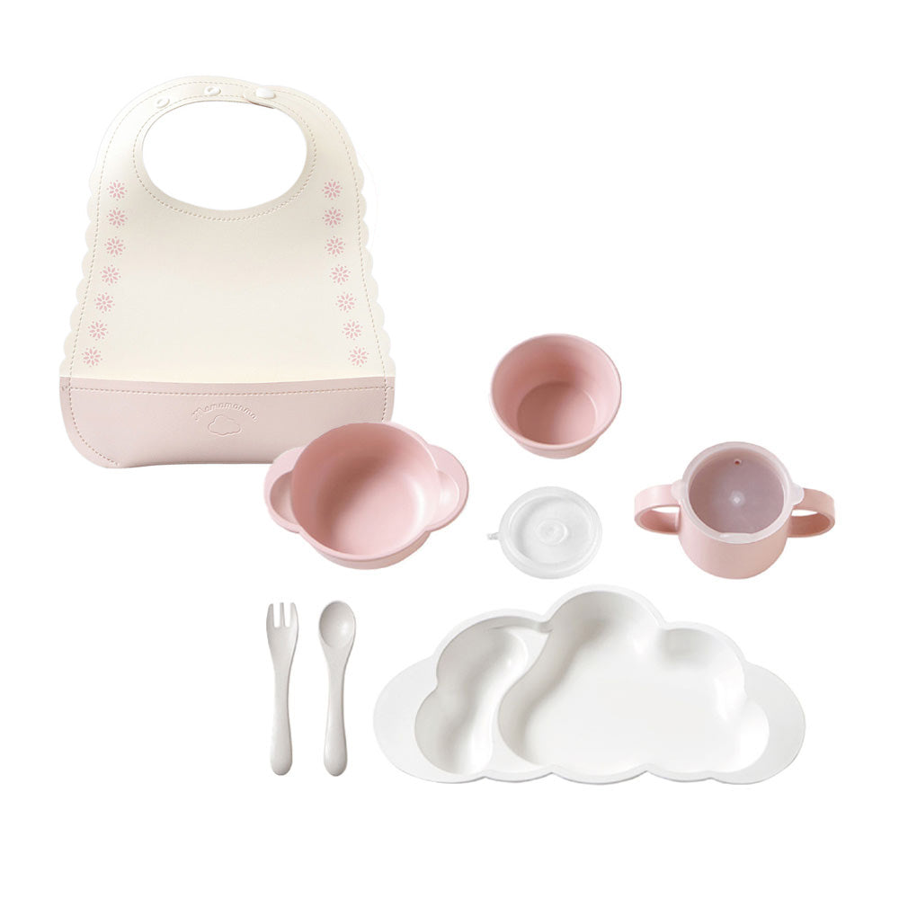 mamamanma マママンマグランデ&マロービブ　お食事2点セット　ピンク