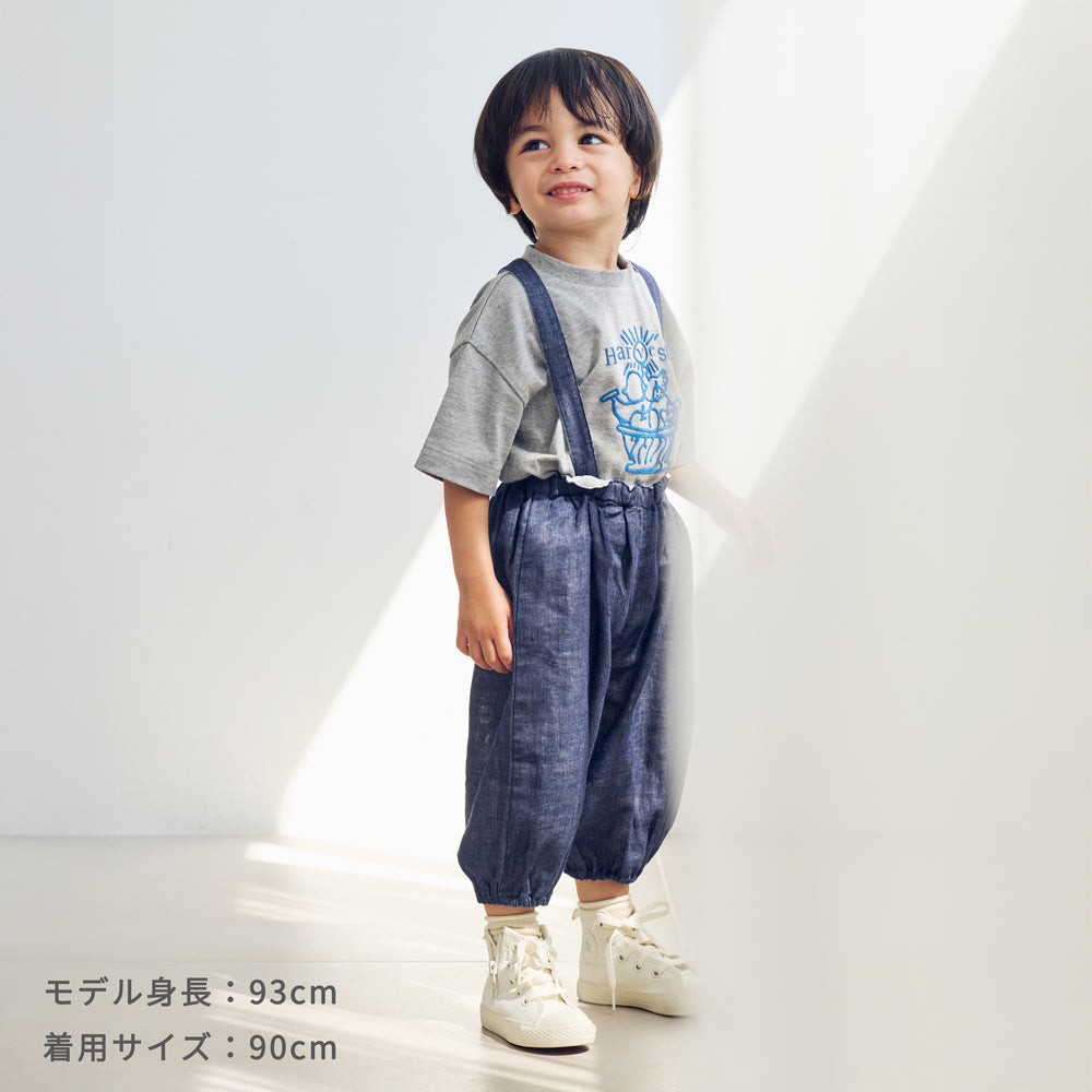 HarvestプリントTシャツ 杢グレー80・90・100cm