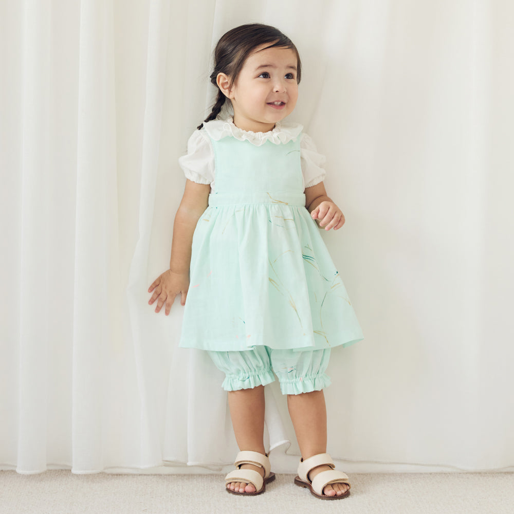 エプロンワンピース ライトグリーン 70-90・80-100cm