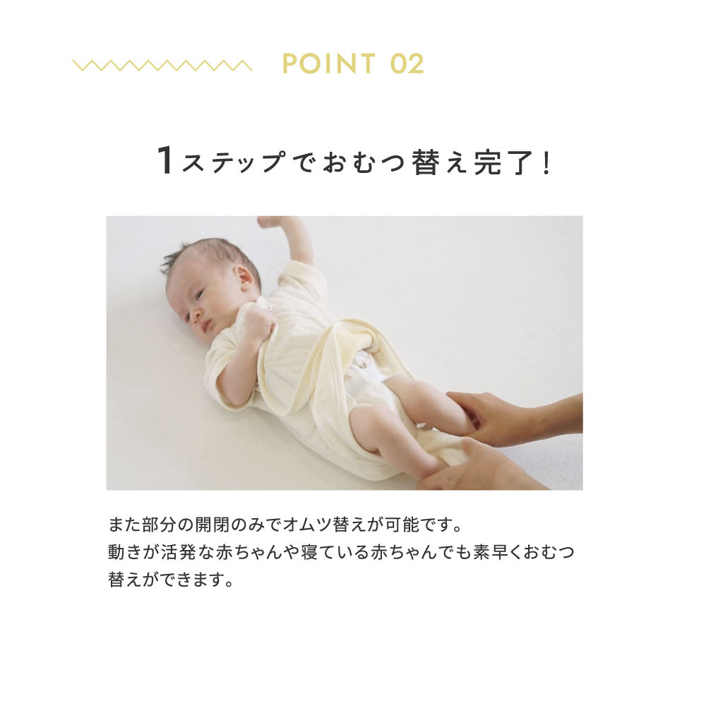 PATTO SATTO HADAGI　肌着２点セット　50-60cm・60-70cm（グリーン・アメザイク）