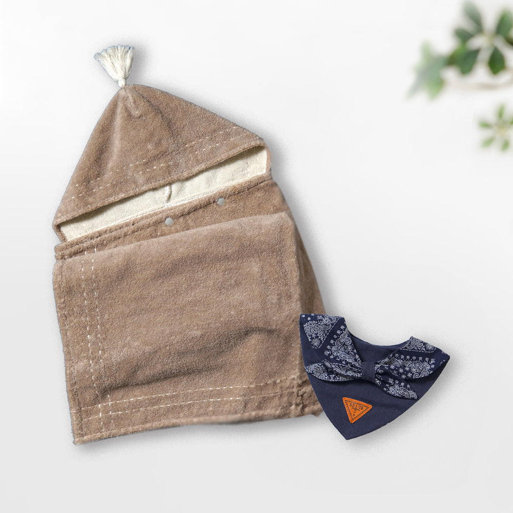 バスポンチョ・スタイギフトセット グレージュ / 名入れ刺繍可