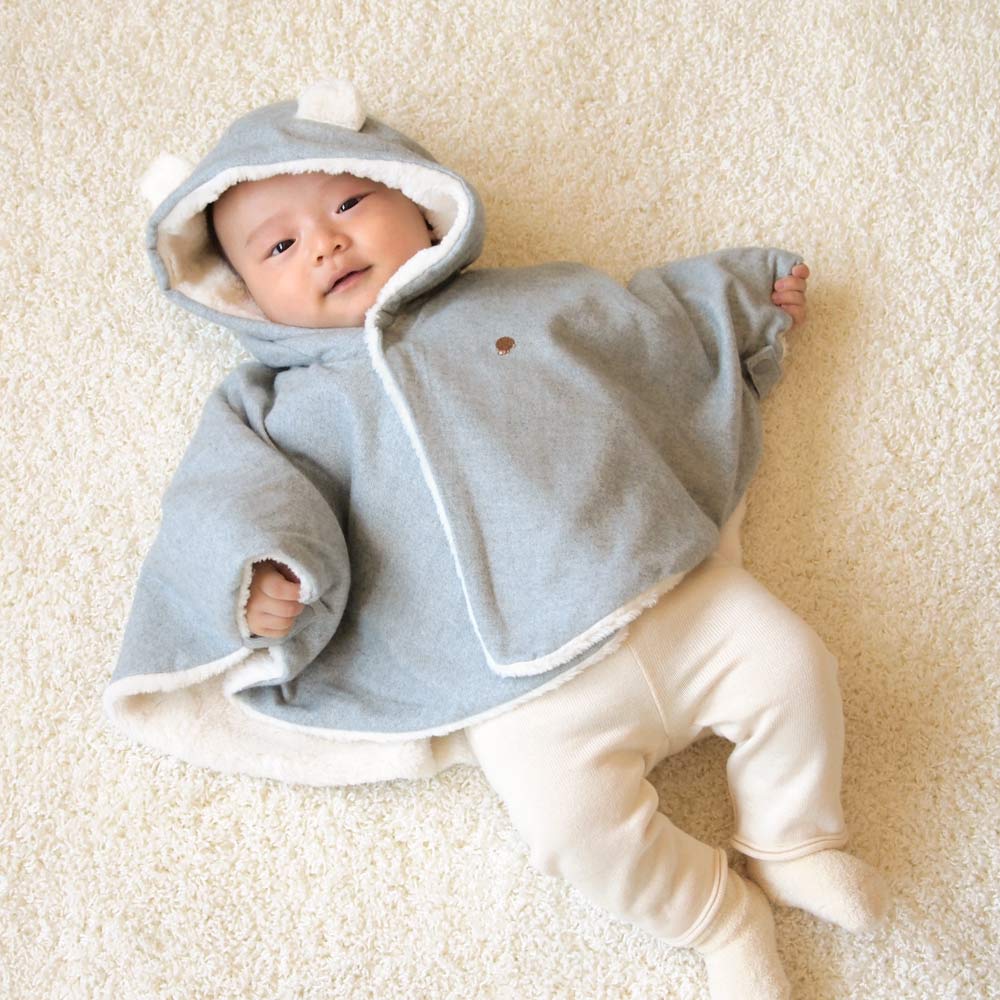 オーガニックコットン　リバーシブルマント　きなり(新生児～100cm)/ ギフト包装不可