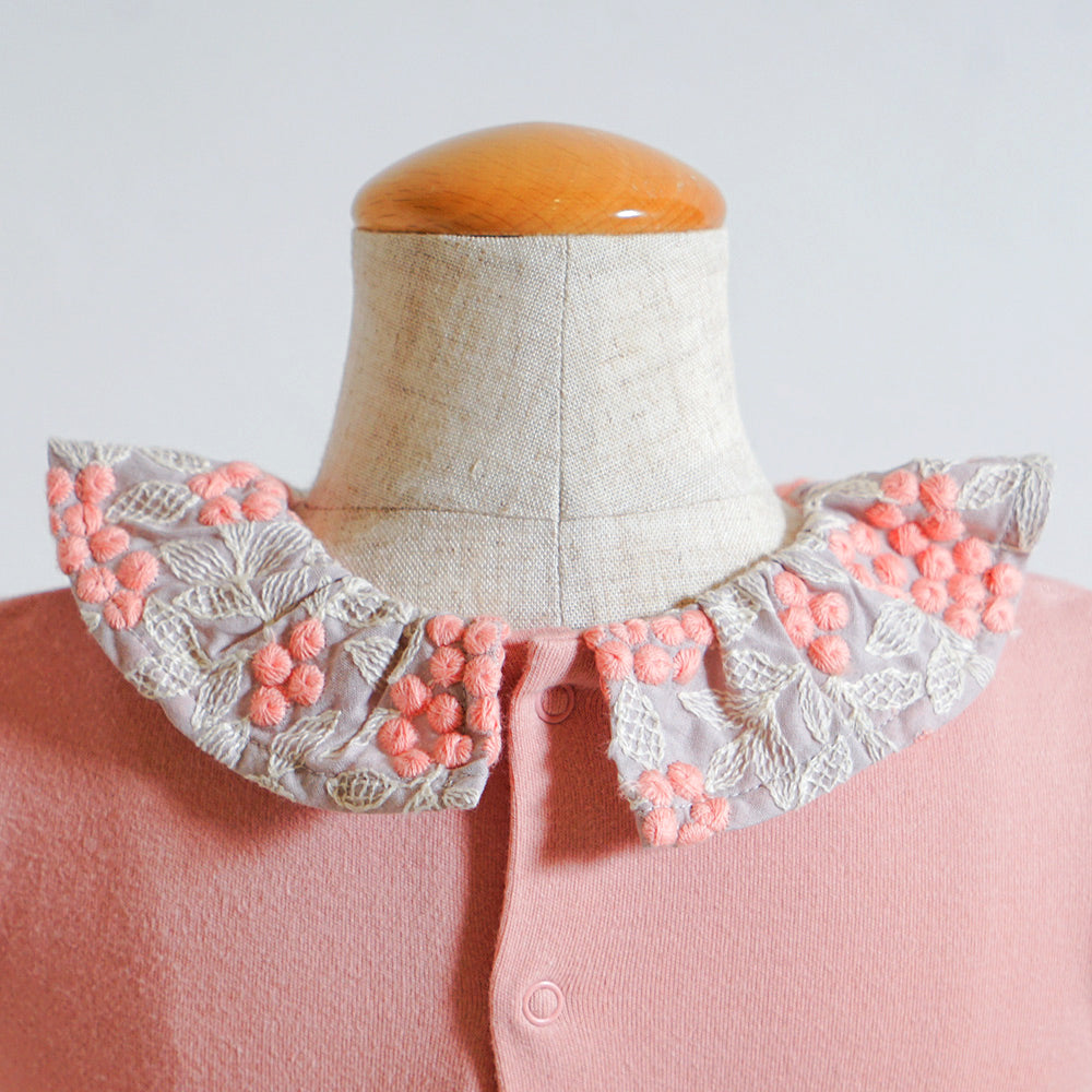 木の実刺繍ボディオール ピンク 70・80cm