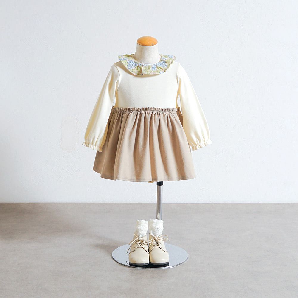 木の実刺繍 ボディオール アイボリー 70・80cm
