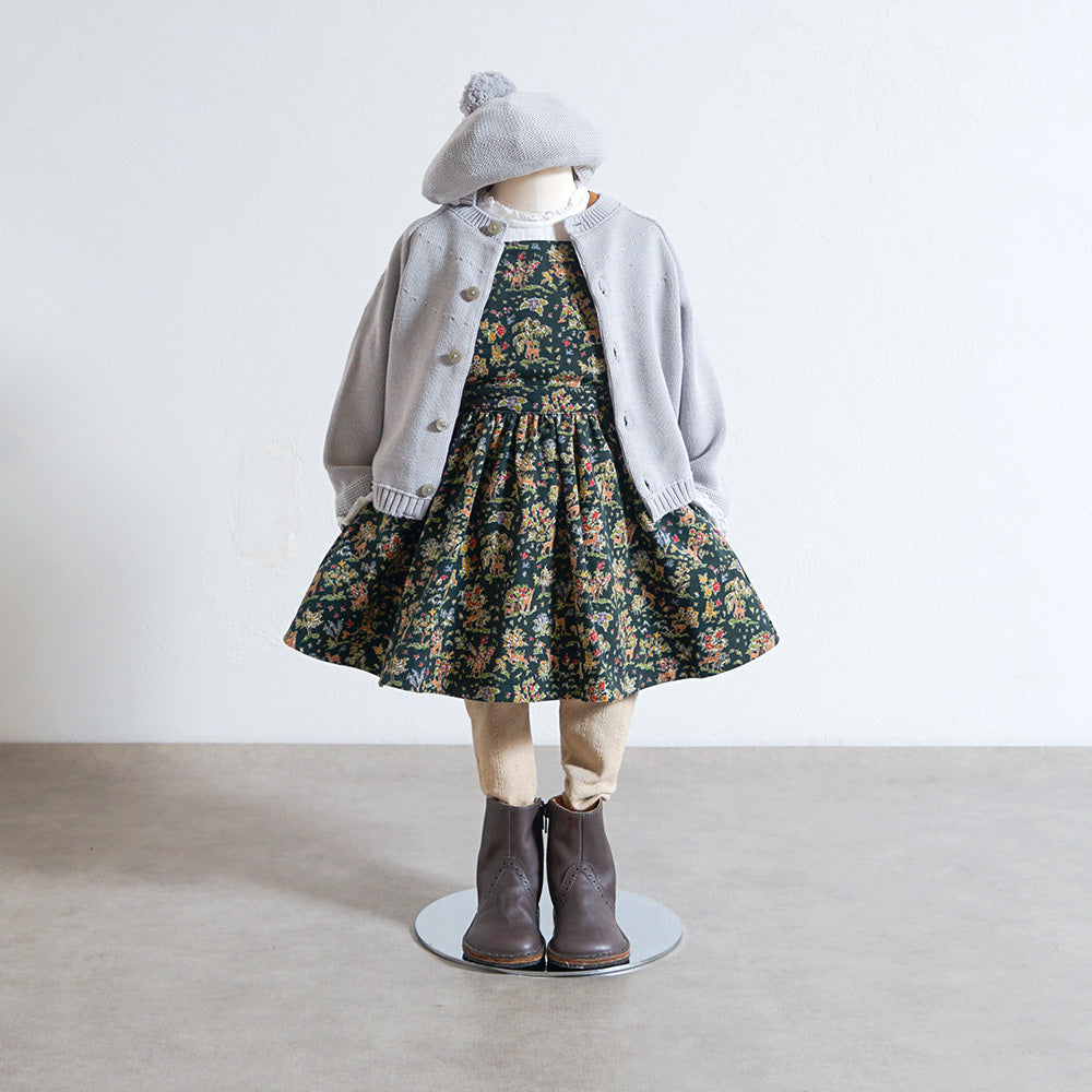 リバティBambiエプロンドレス オリーブ 80・90・100・110cm
