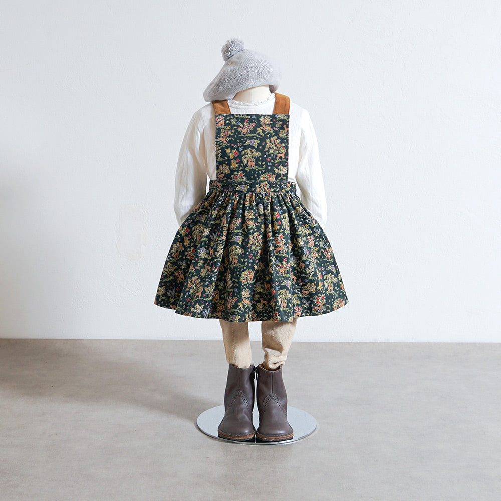 リバティBambiエプロンドレス オリーブ 80・90・100・110cm