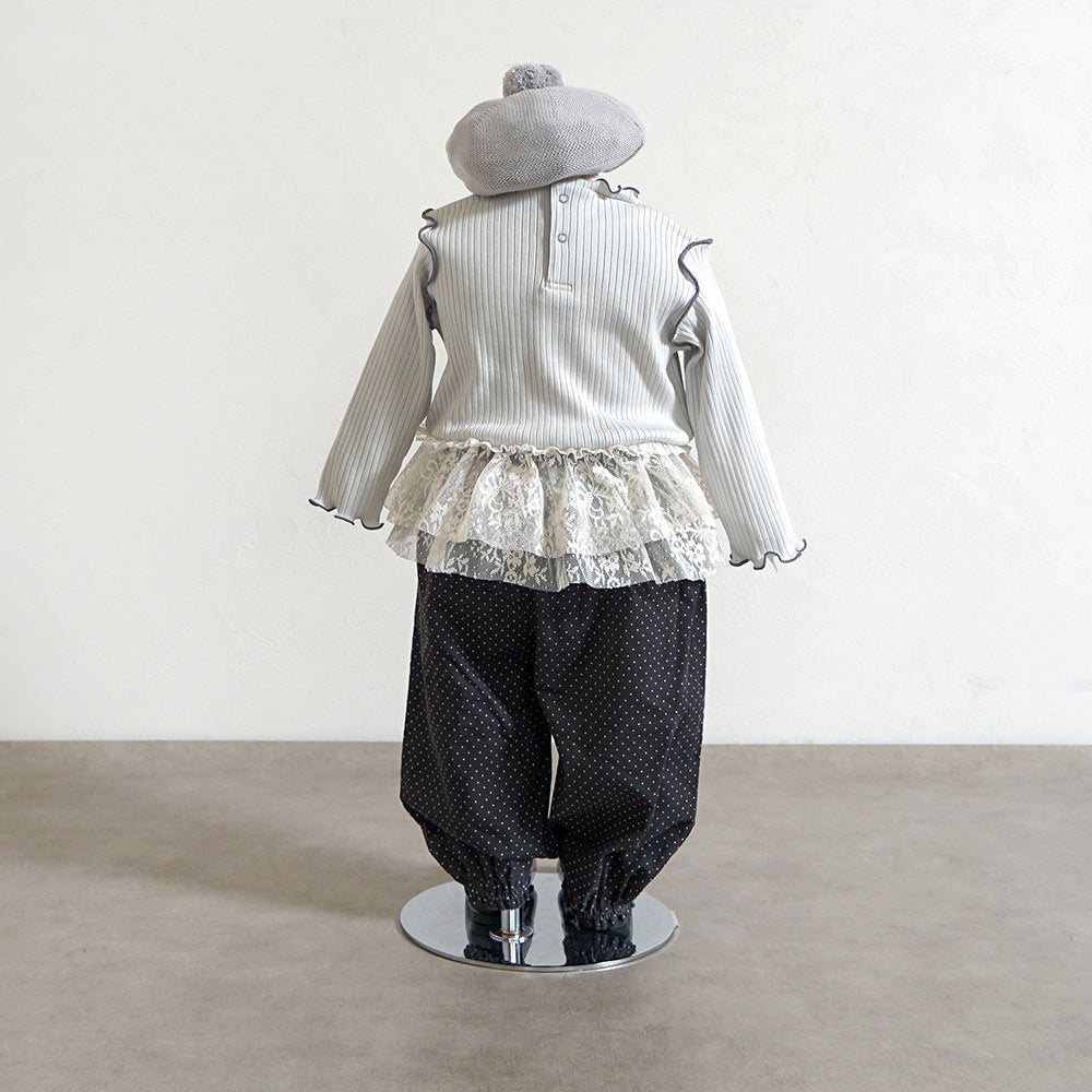 ドットLaceパンツ チャコールグレー 80・90・100・110cm