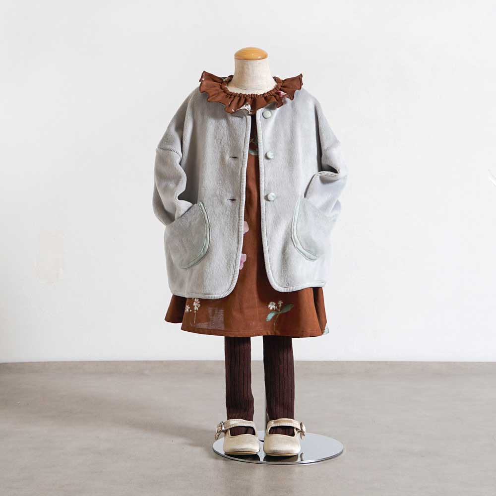 シャギーウォームブルゾン グレー 80-90・ 90-100・100-110cm